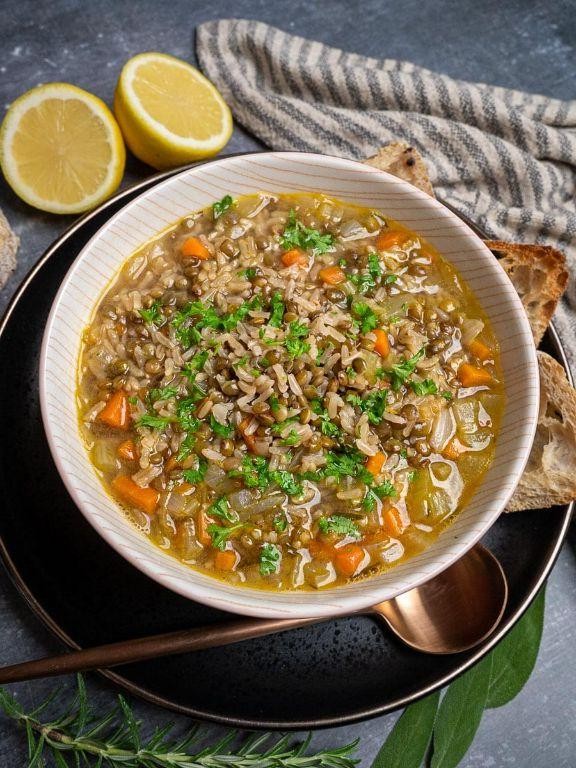 Brown Rice and Lentil Soup