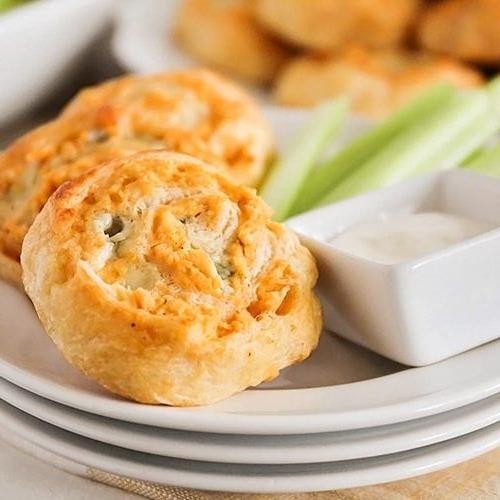 Buffalo Chicken Crescent Roll Pinwheels