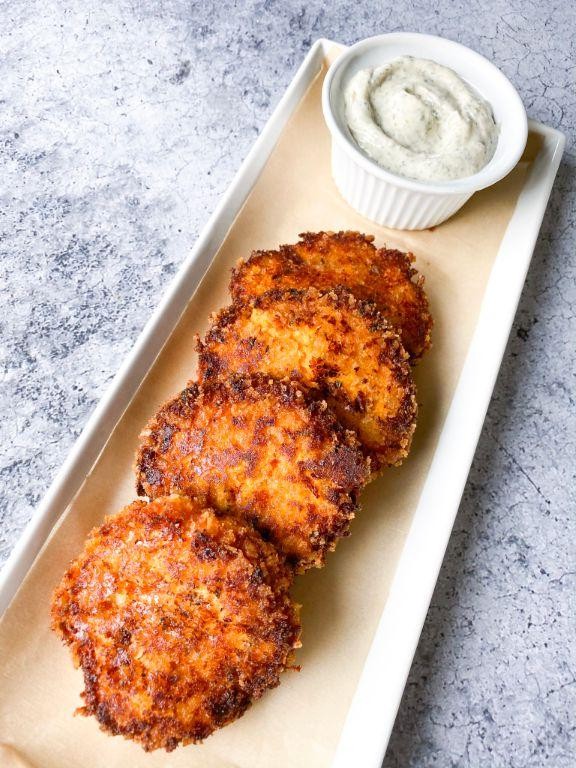 Buffalo Chicken Potato Cakes