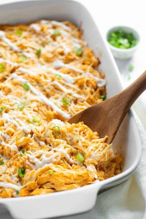 Buffalo Chicken Spaghetti Squash Casserole