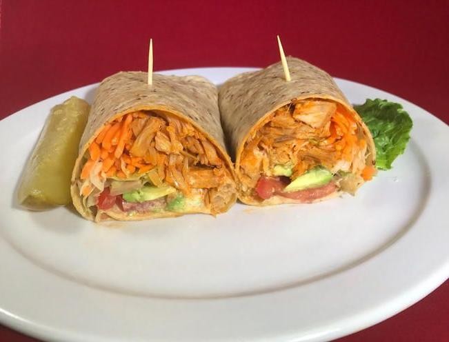 Buffalo Jackfruit Wraps with Ranch Dressing