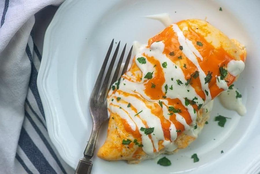 Buffalo Ranch Stuffed Chicken Thighs