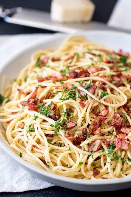 Butter Pasta with Crispy Bacon