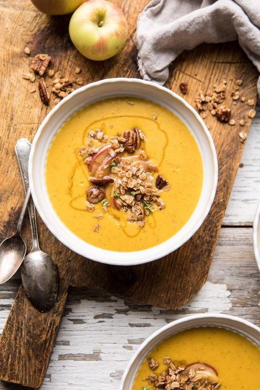 Butternut Squash and Apple Soup with Cinnamon