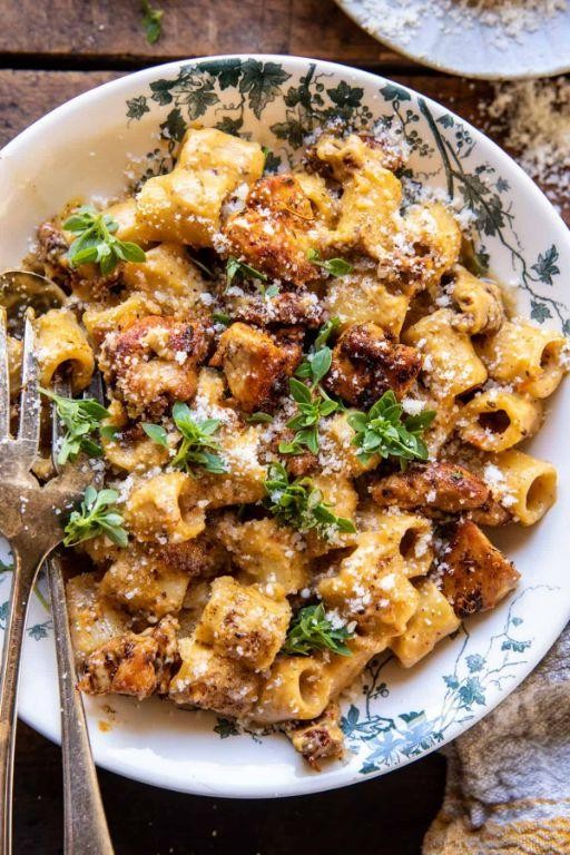 Butternut Squash and Chicken Alfredo