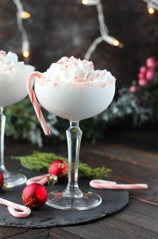 Candy Cane Martini Shot
