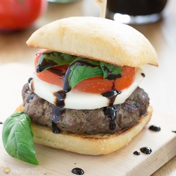Caprese Burgers with Balsamic Glaze