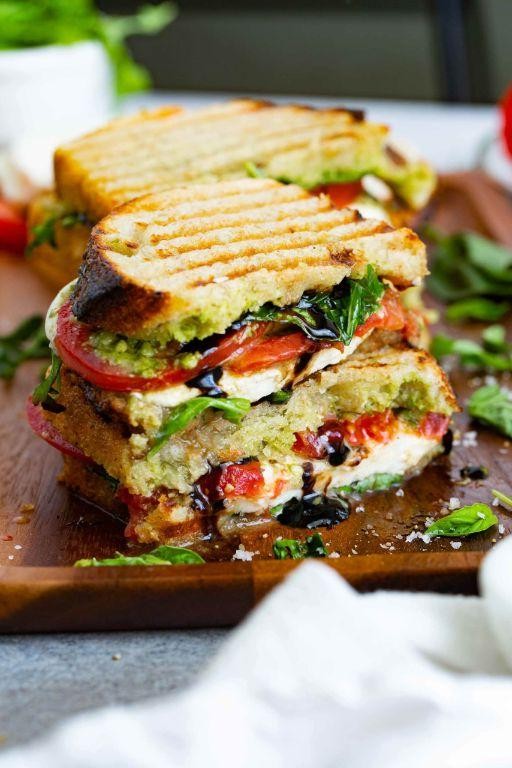Caprese Panini with Fresh Basil and Balsamic Glaze