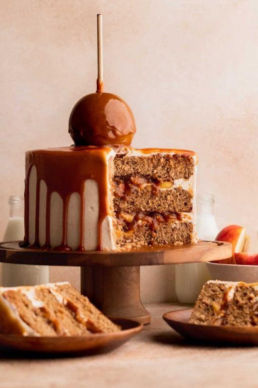 Caramel Apple Birthday Cake with Cinnamon Spice