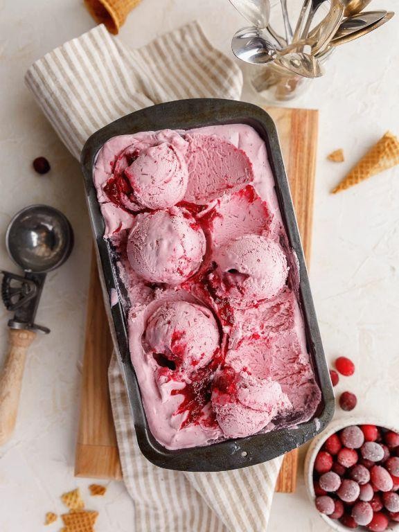 Caramelized Cranberry Ice Cream