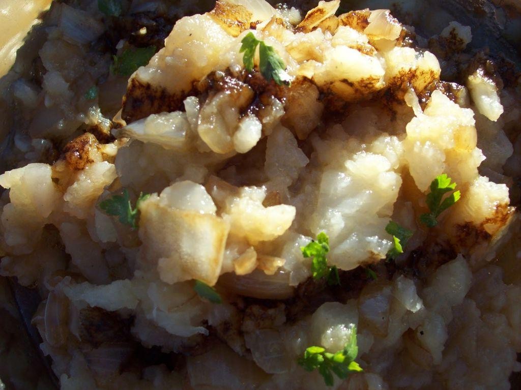 Caramelized Onion Mashed Turnips