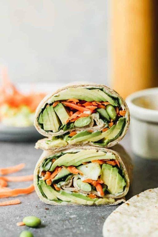 Carrot and Cabbage Veggie Wraps