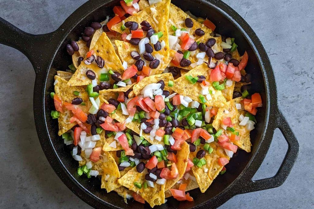 Cast Iron Skillet Nachos with All the Fixings