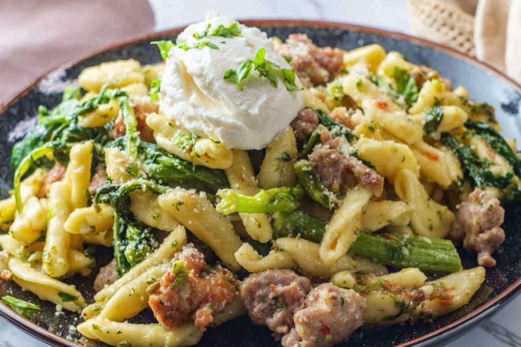 Cavatelli Pasta with Spicy Sausage and Broccoli Rabe