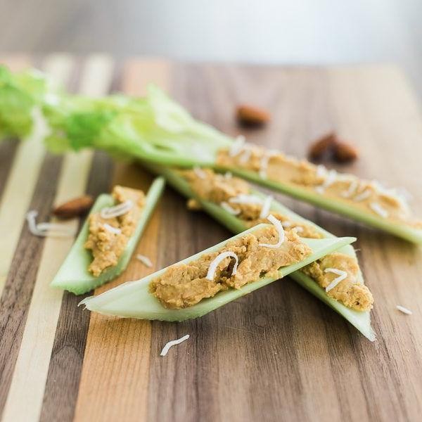 Celery sticks with almond butter