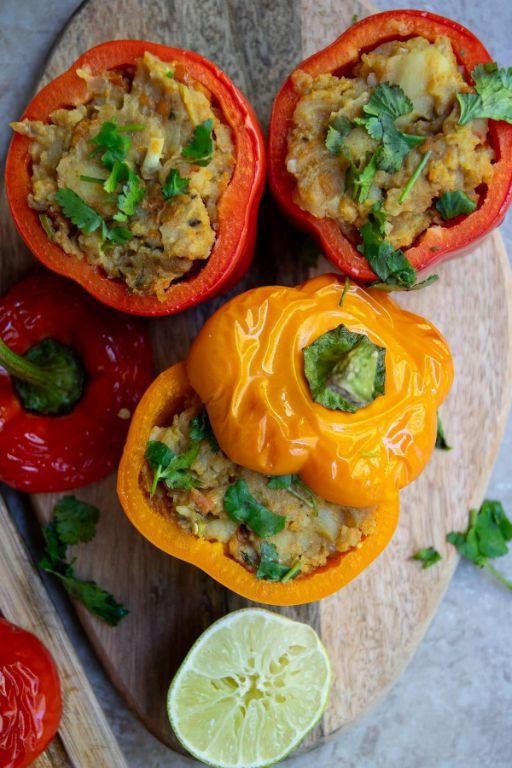 Chana Dal Stuffed Bell Peppers