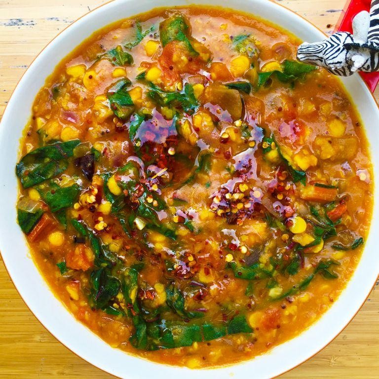 Chana Dal and Spinach Stew