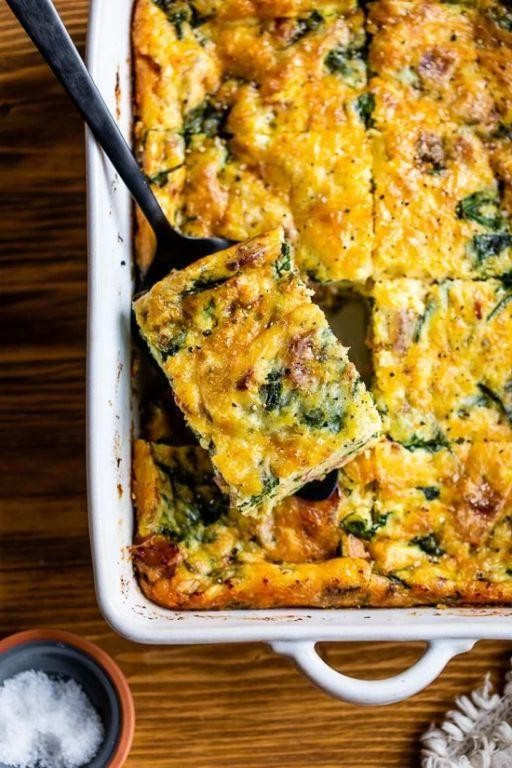 Cheesy Bacon Spinach Casserole