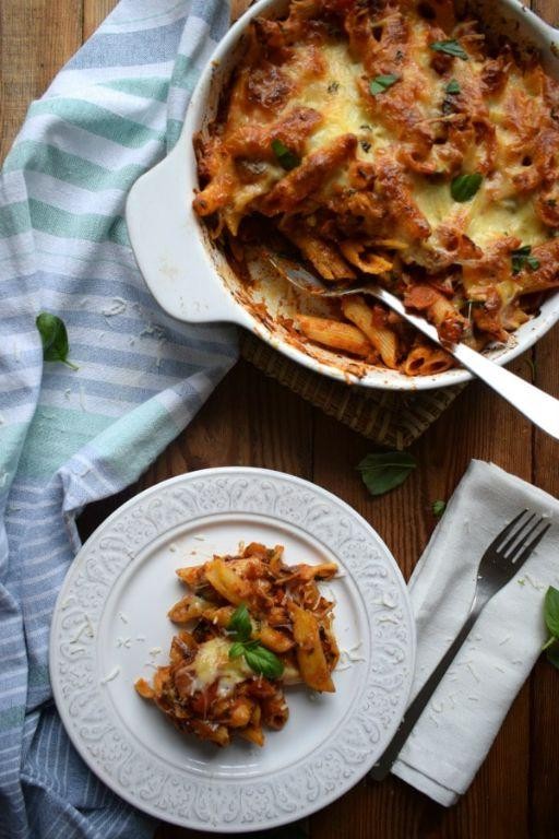 Cheesy Bell Pepper and Bacon Pasta Casserole