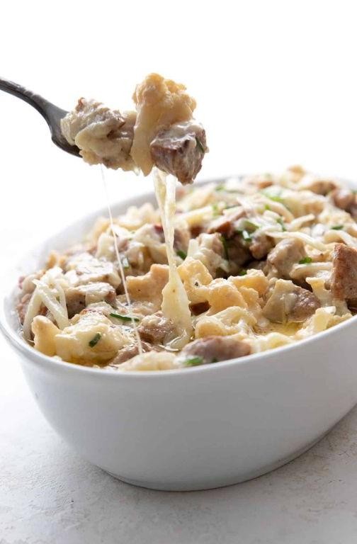 Cheesy Keto Kielbasa Casserole