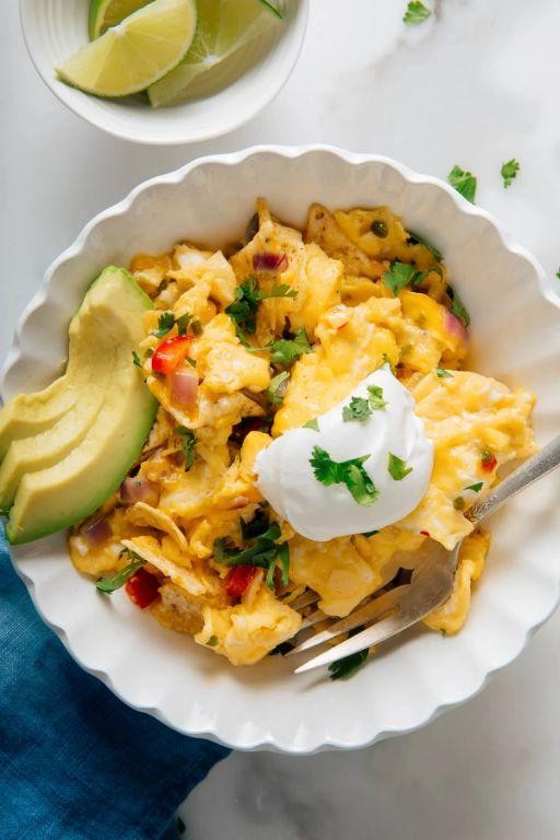 Cheesy Migas with Jalapeños and Cilantro