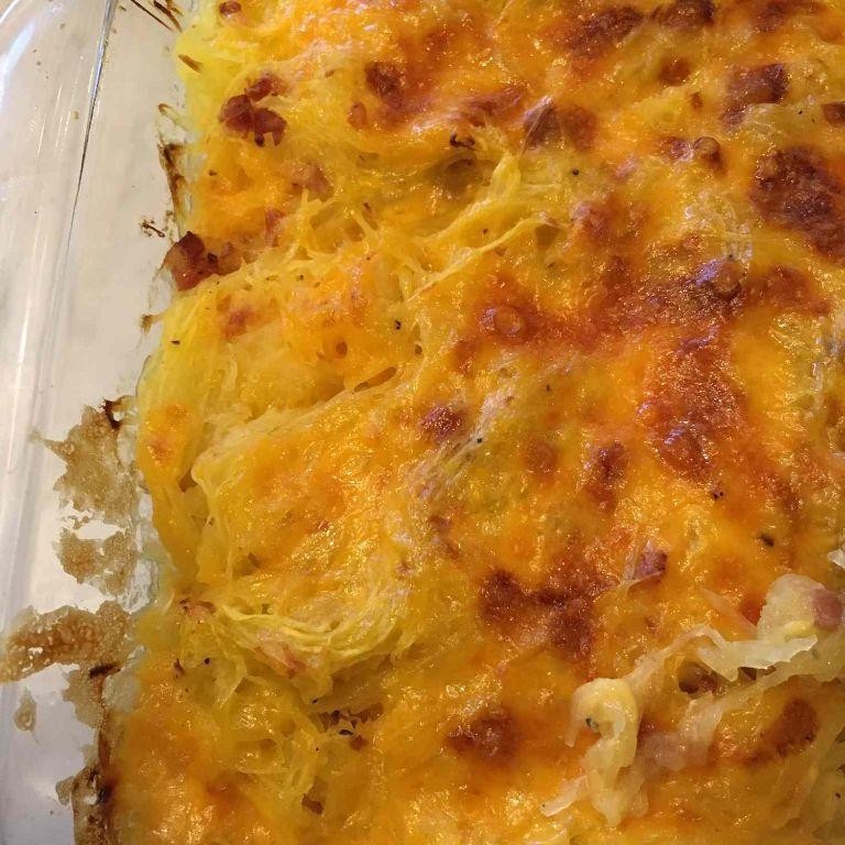 Cheesy Spaghetti Squash Casserole with Bacon