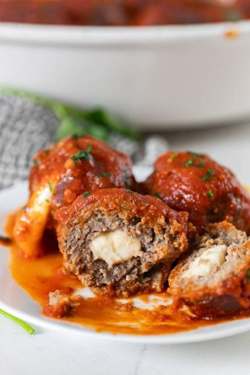 Cheesy Stuffed Porcupine Meatballs