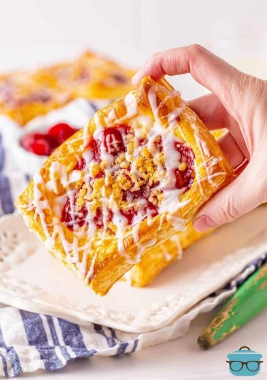 Cherry Cheese Danish with Streusel Topping