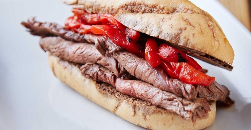 Chicago Beef and Roasted Red Pepper Sandwich