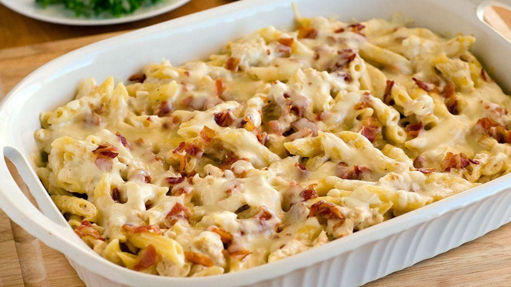 Chicken Bacon Ranch Alfredo Bake
