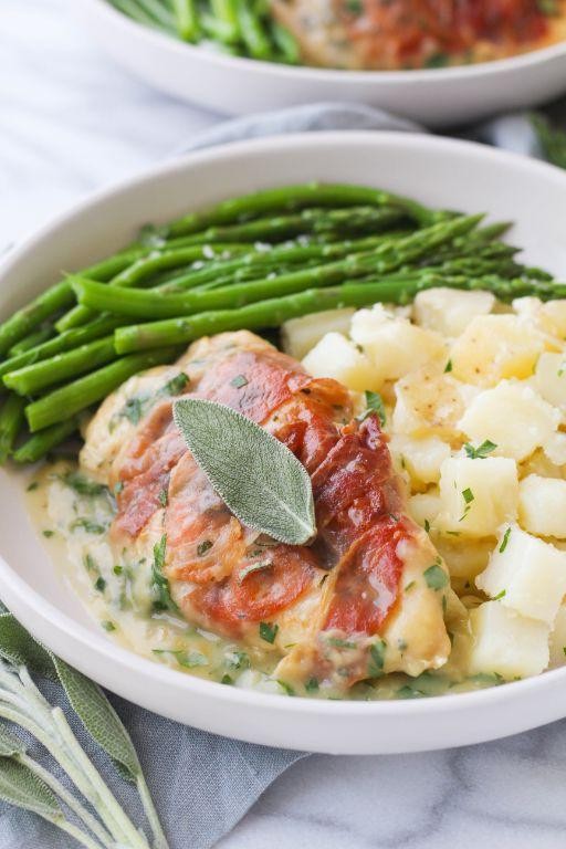 Chicken Saltimbocca with Asparagus and Hollandaise