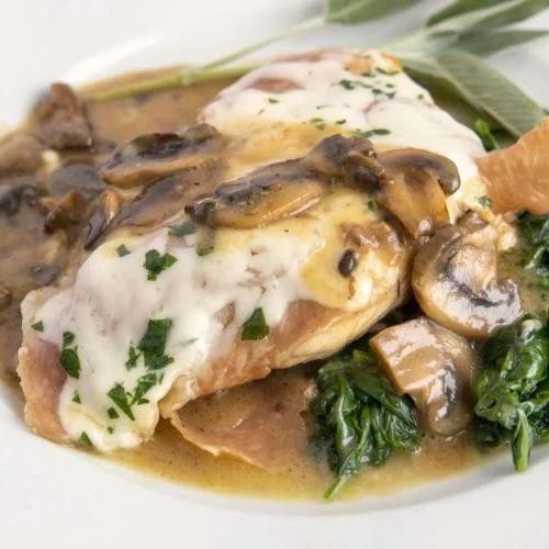 Chicken Saltimbocca with Creamy Mushroom Sauce