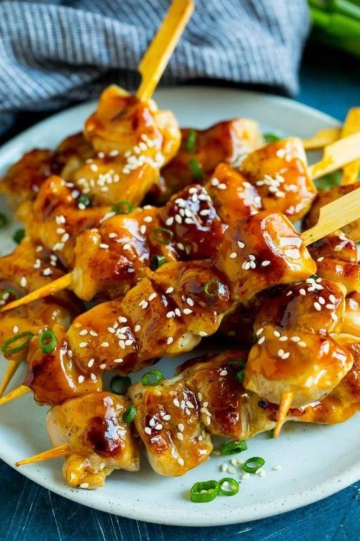 Chicken Thigh Yakitori with Sesame Seeds