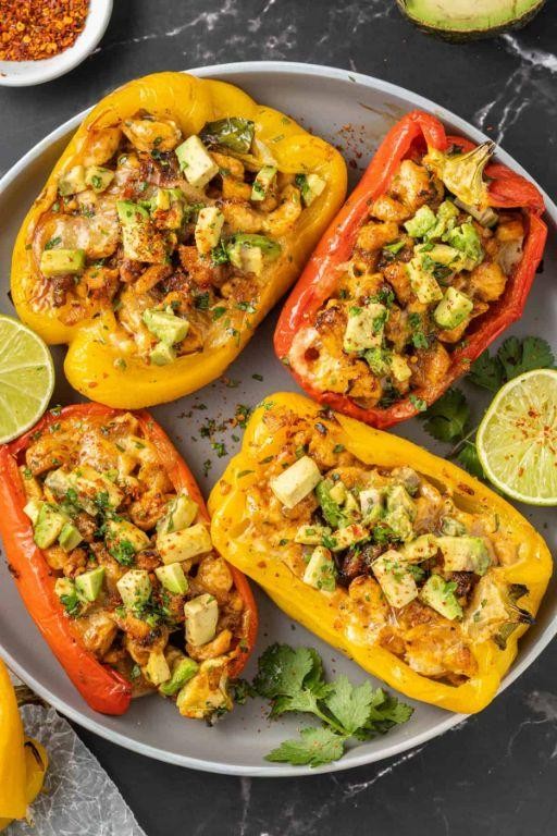 Chicken and Butternut Squash Stuffed Peppers