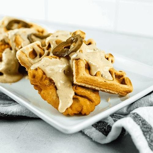 Chicken and Waffles with Bacon Gravy