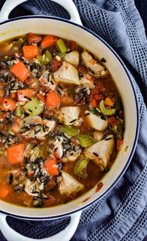 Chicken and Wild Rice Soup with Carrots