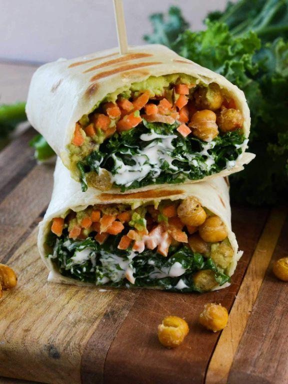 Chickpea and Kale Wrap