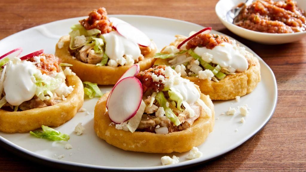 Chili Colorado Sopes with Cotija Cheese