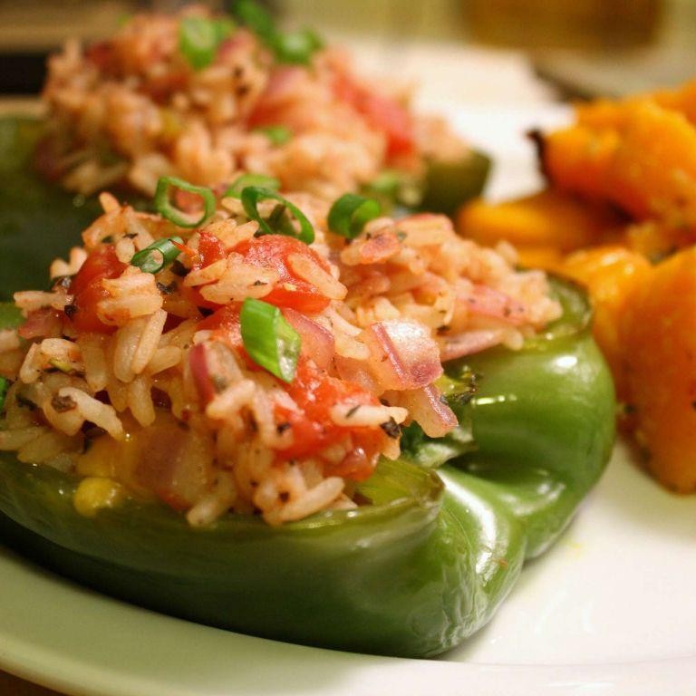 Chili Colorado Stuffed Peppers with Rice