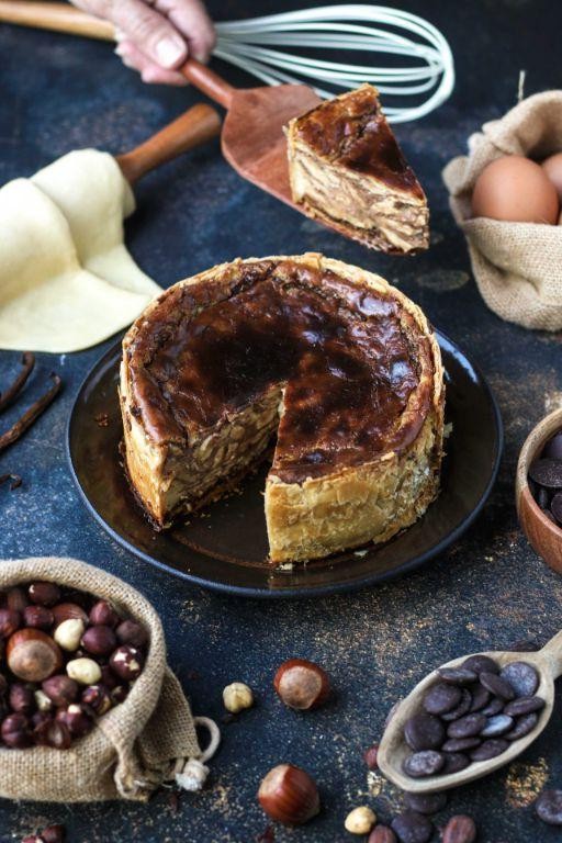 Choco Flan Cake with Hazelnut Praline