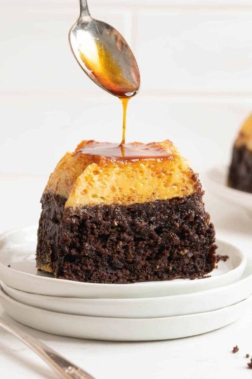Choco Flan Cake with Salted Caramel Topping