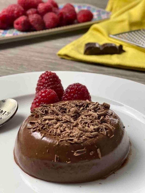 Chocolate Bavarian Cream with Raspberry Coulis