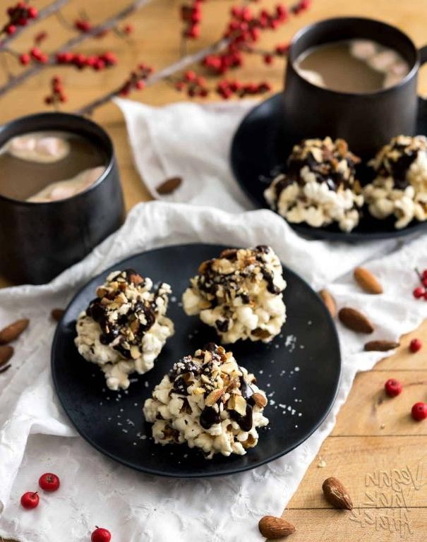 Chocolate Candy Popcorn Clusters