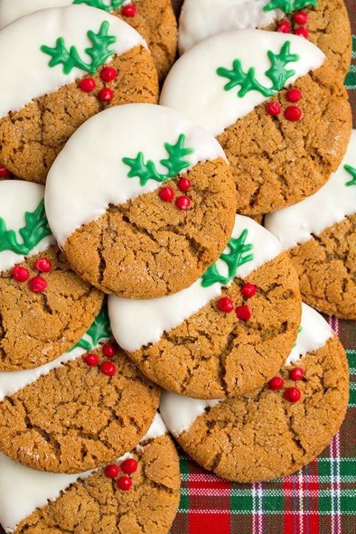 Chocolate Dipped Gingerbread Cookies