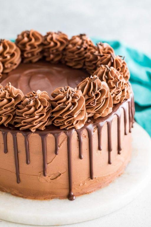 Chocolate Fudge Birthday Cake with Ganache Drizzle