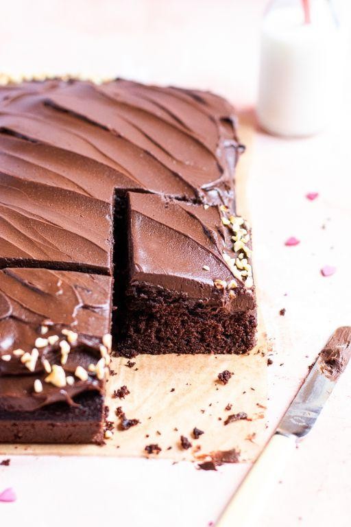 Chocolate Fudge Sheet Cake with Ganache Topping