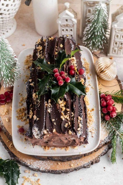 Chocolate Hazelnut Buche de Noel