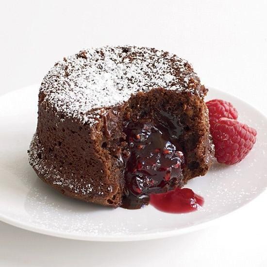 Chocolate Lava Cakes with Raspberry Sauce
