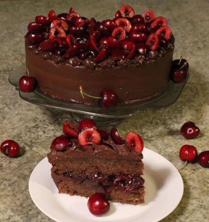 Chocolate Mud Cake with Bourbon Soaked Cherries