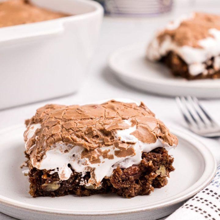 Chocolate Mud Cake with Marshmallow Fluff Topping